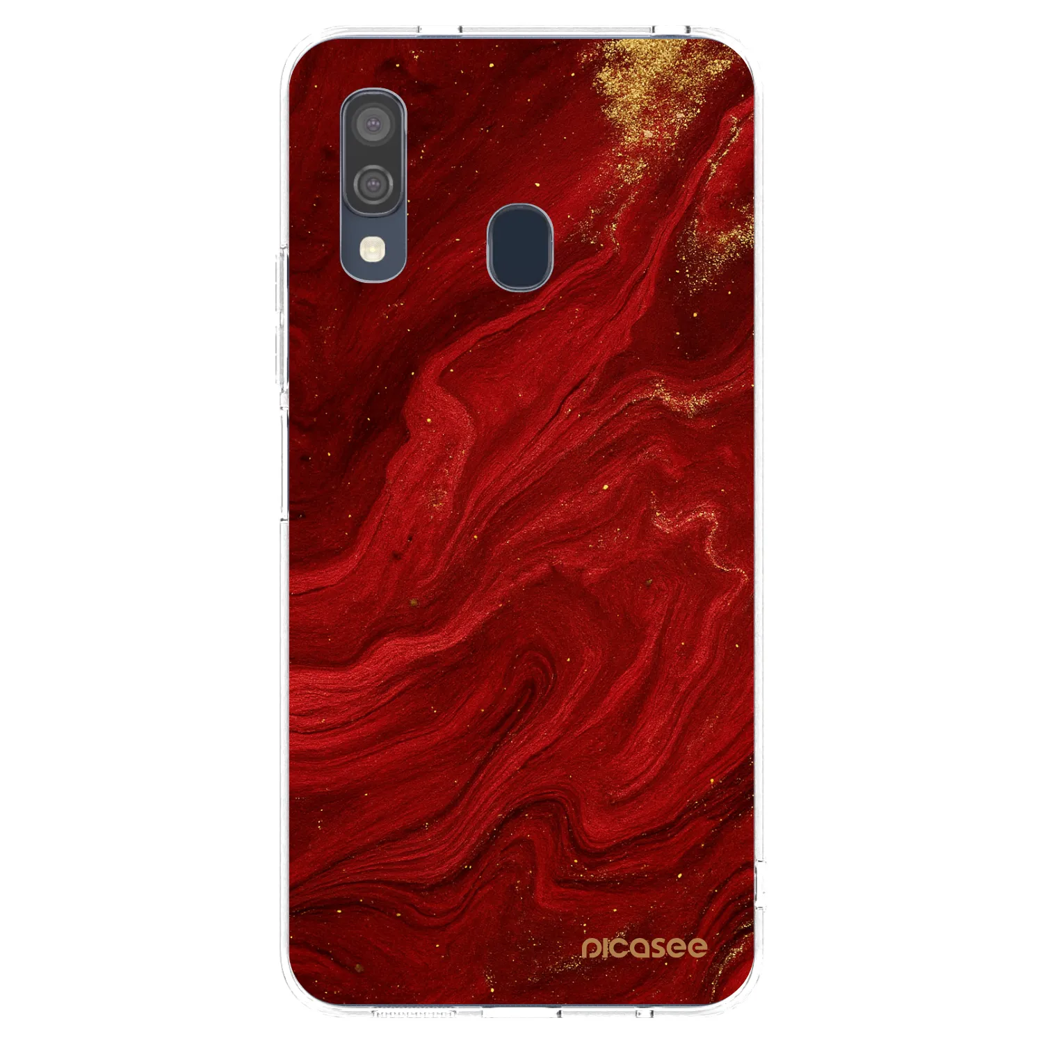Picasee silikonski prozorni ovitek za Samsung Galaxy A40 A405F - Red