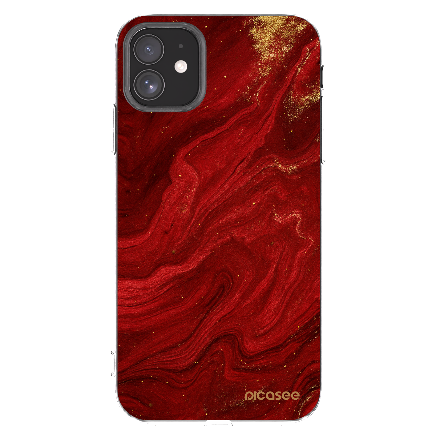 Picasee silikonski prozorni ovitek za Apple iPhone 11 - Red