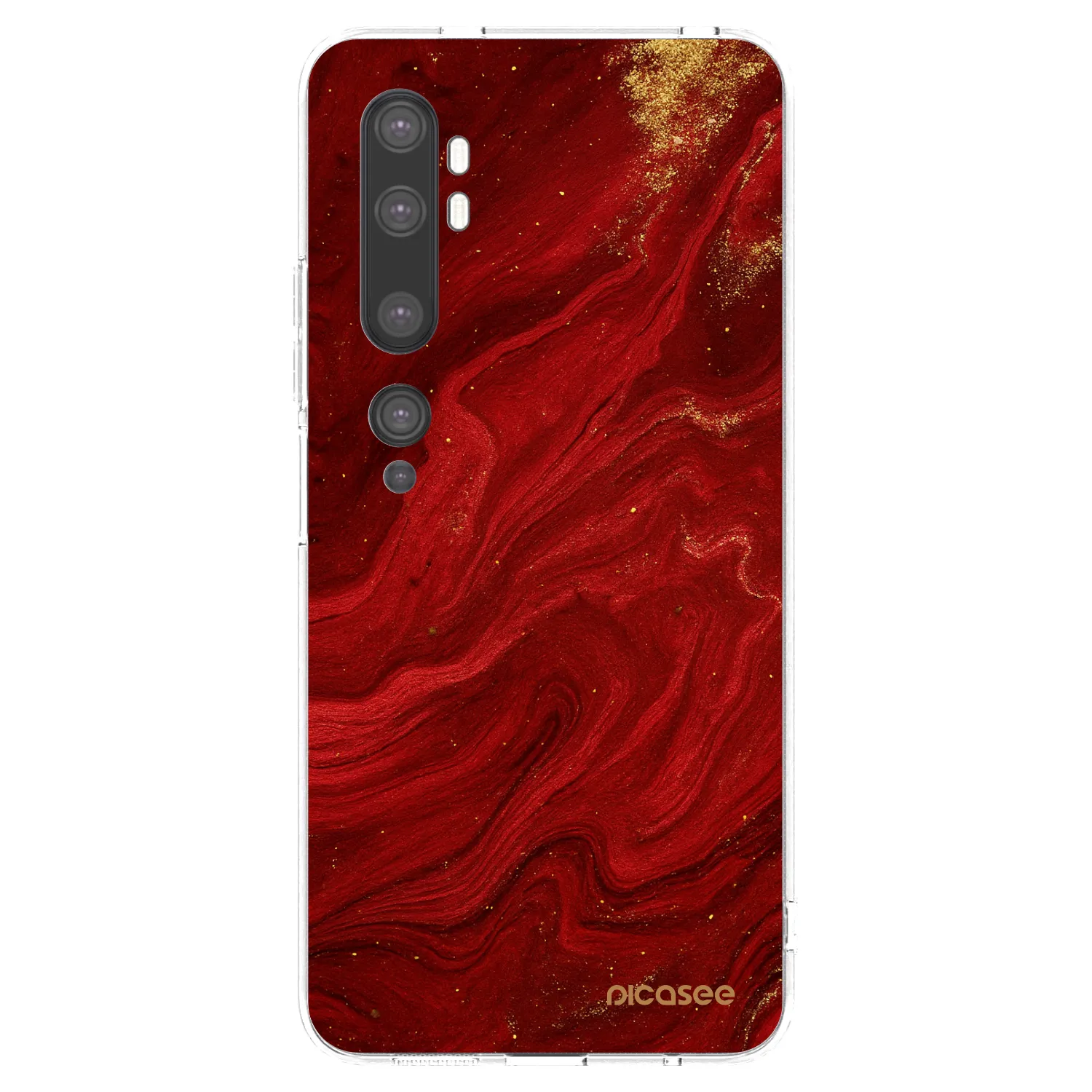 Picasee silikonski prozorni ovitek za Xiaomi Mi Note 10 (Pro) - Red