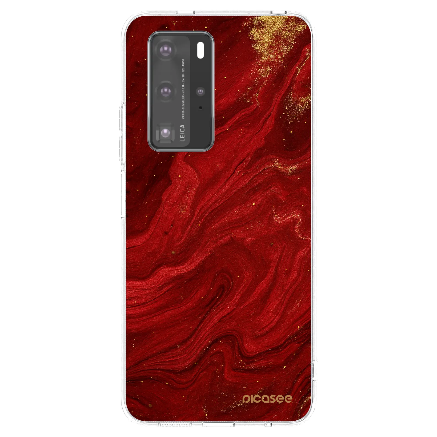 Picasee silikonski prozorni ovitek za Huawei P40 Pro - Red