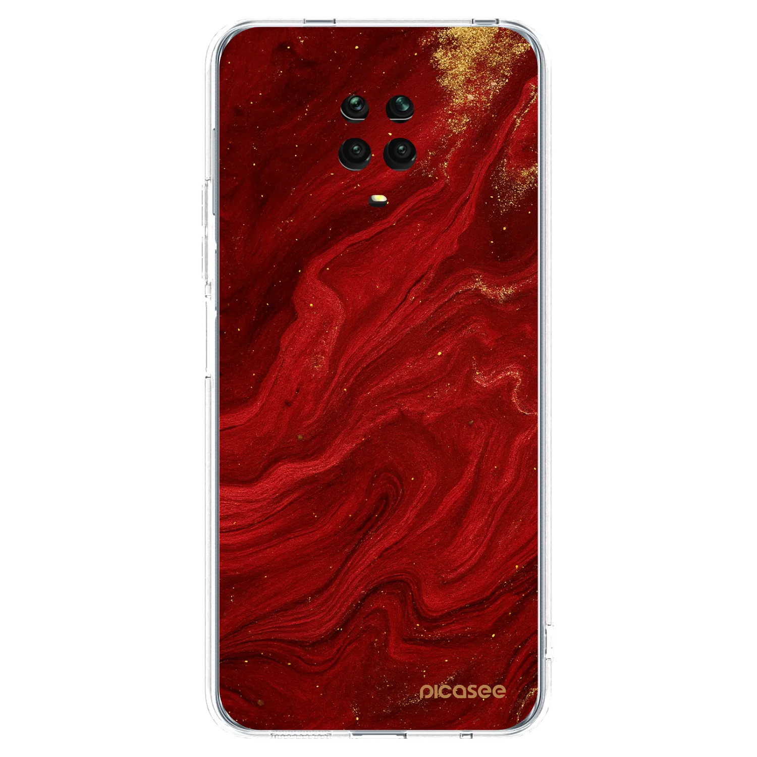 Picasee silikonski prozorni ovitek za Xiaomi Redmi Note 9S - Red