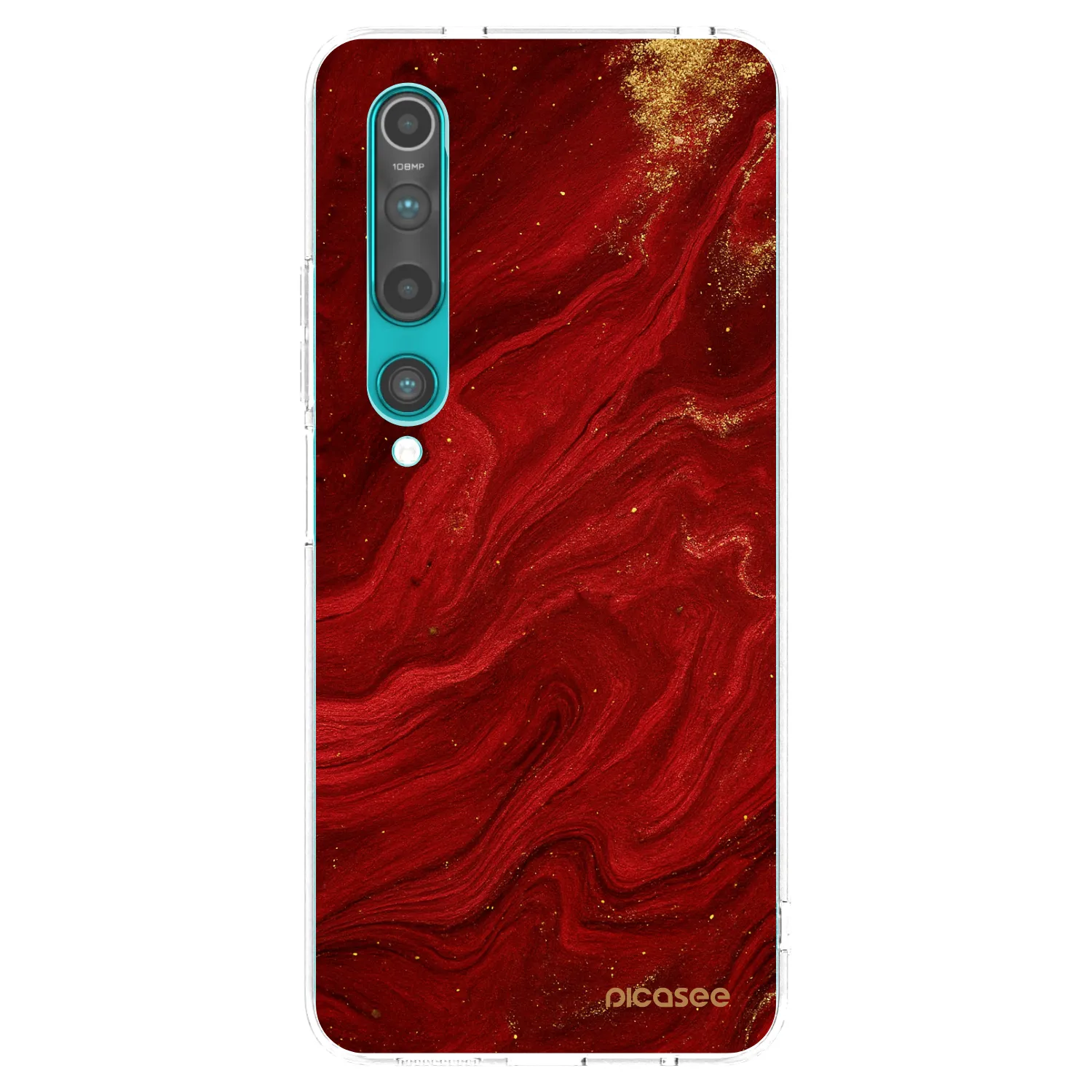 Picasee silikonski prozorni ovitek za Xiaomi Mi 10 - Red