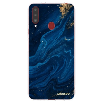 Picasee silikonski prozorni ovitek za Samsung Galaxy A20s - Blue