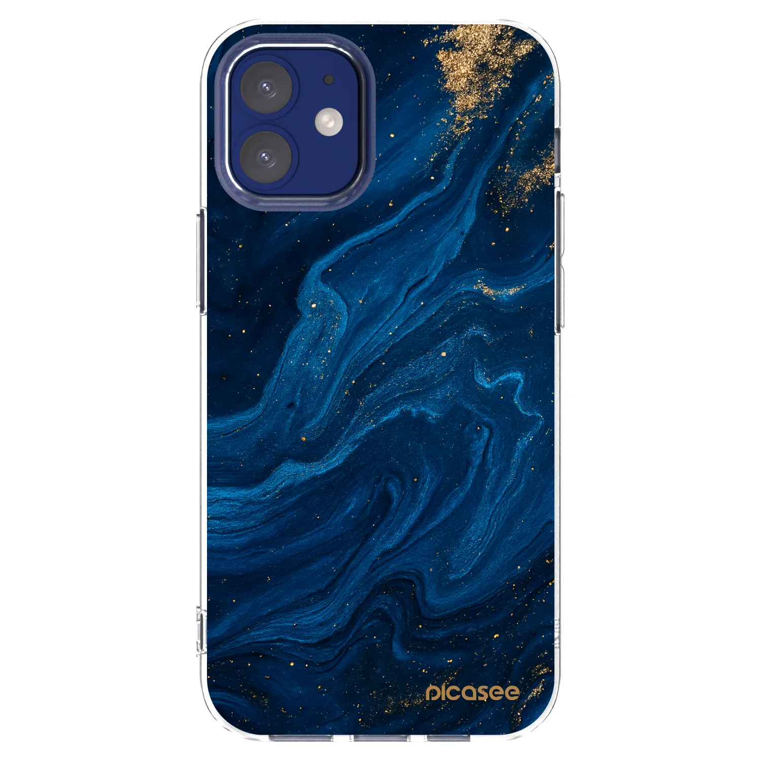 Picasee silikonski prozorni ovitek za Apple iPhone 12 mini - Blue