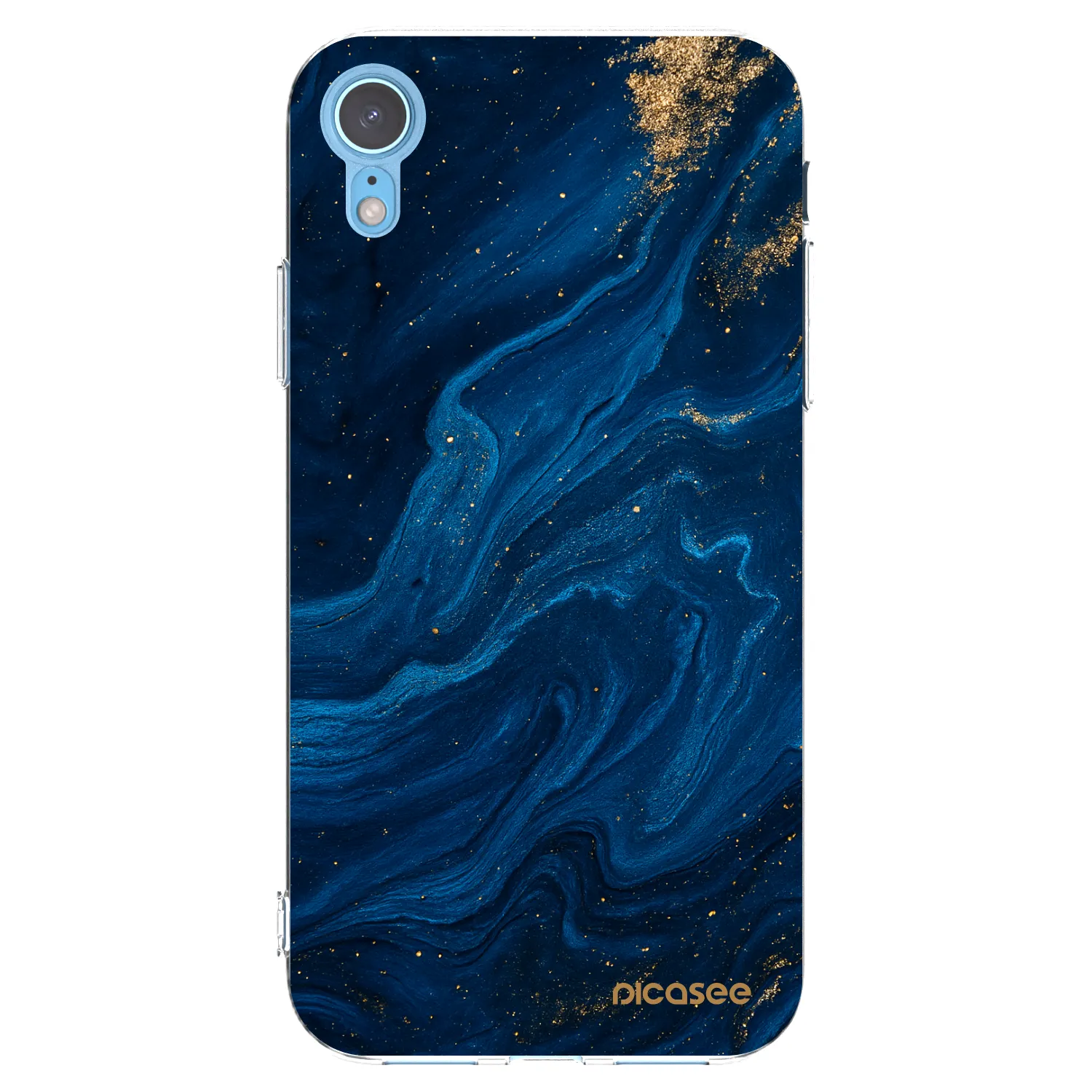Picasee silikonski prozorni ovitek za Apple iPhone XR - Blue