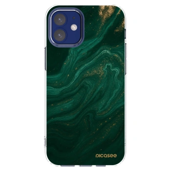 Picasee silikonski prozorni ovitek za Apple iPhone 12 mini - Green