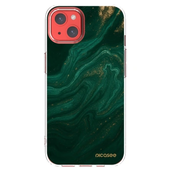 Picasee silikonski prozorni ovitek za Apple iPhone 13 - Green