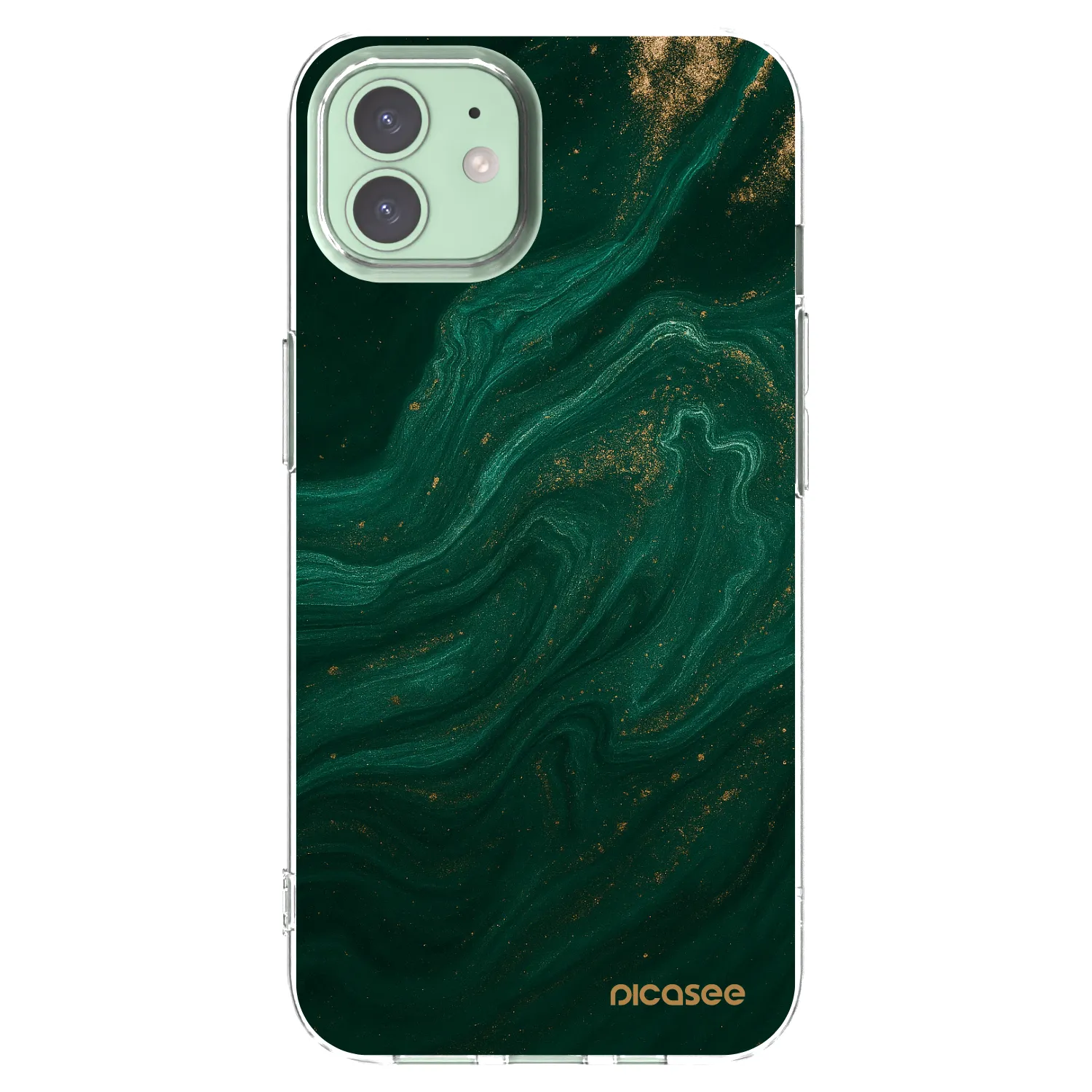 Picasee silikonski prozorni ovitek za Apple iPhone 12 - Green