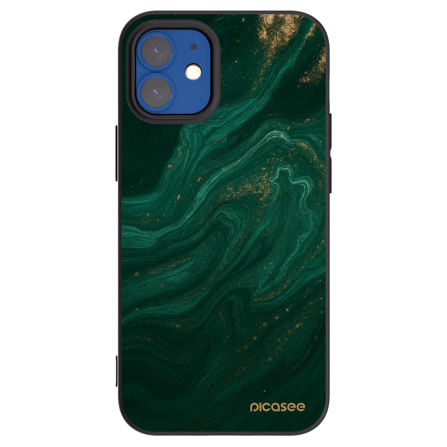 Picasee silikonski črni ovitek za Apple iPhone 12 mini - Green
