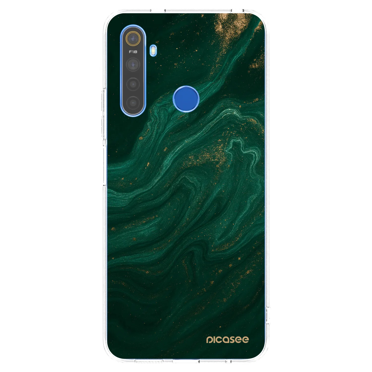 Picasee silikonski prozorni ovitek za Realme 5 - Green