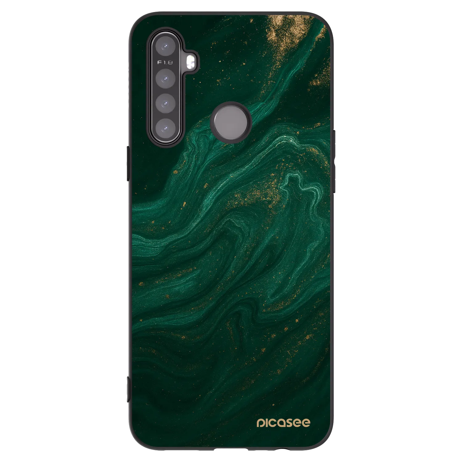 Picasee silikonski črni ovitek za Realme 5 - Green