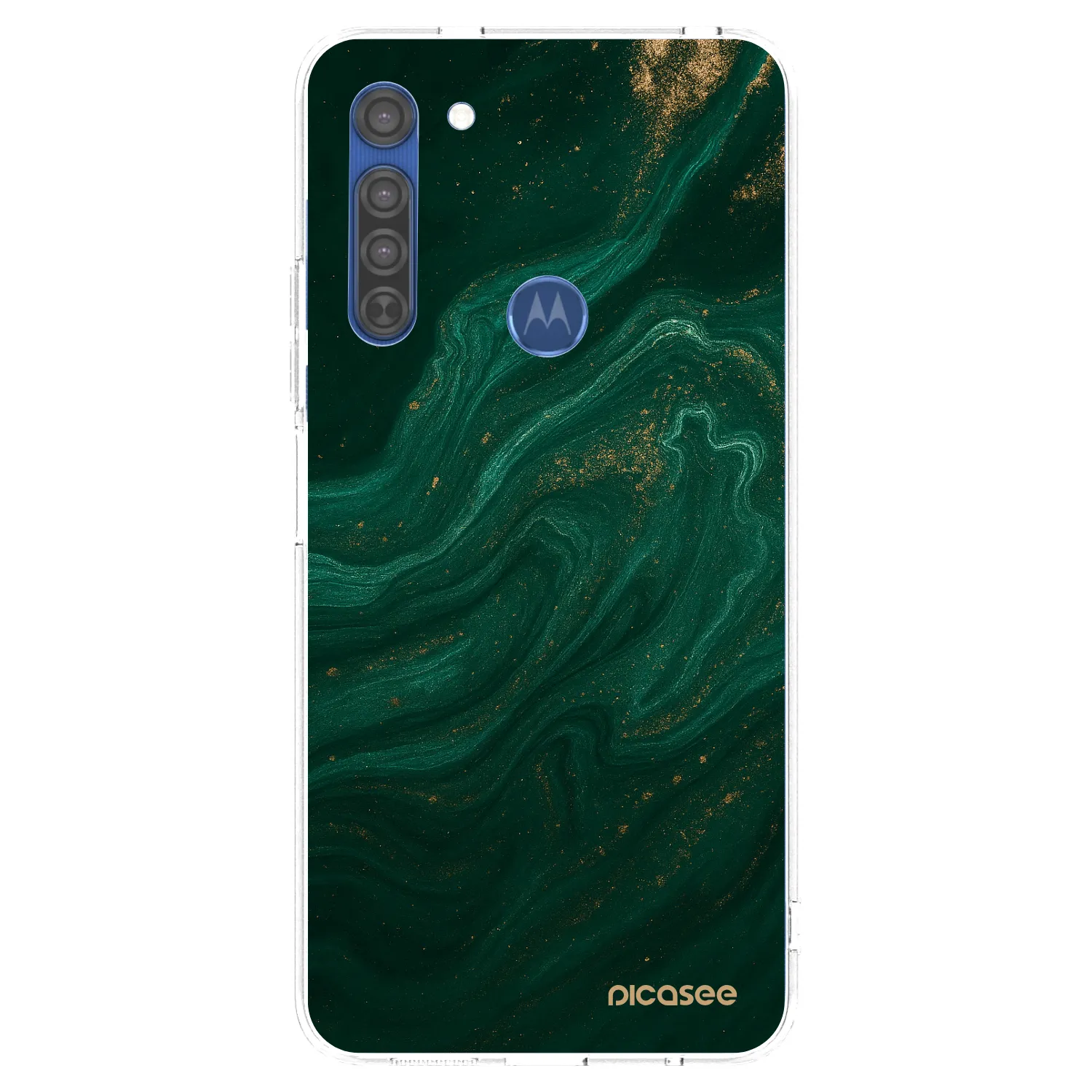 Picasee silikonski prozorni ovitek za Motorola Moto G8 - Green