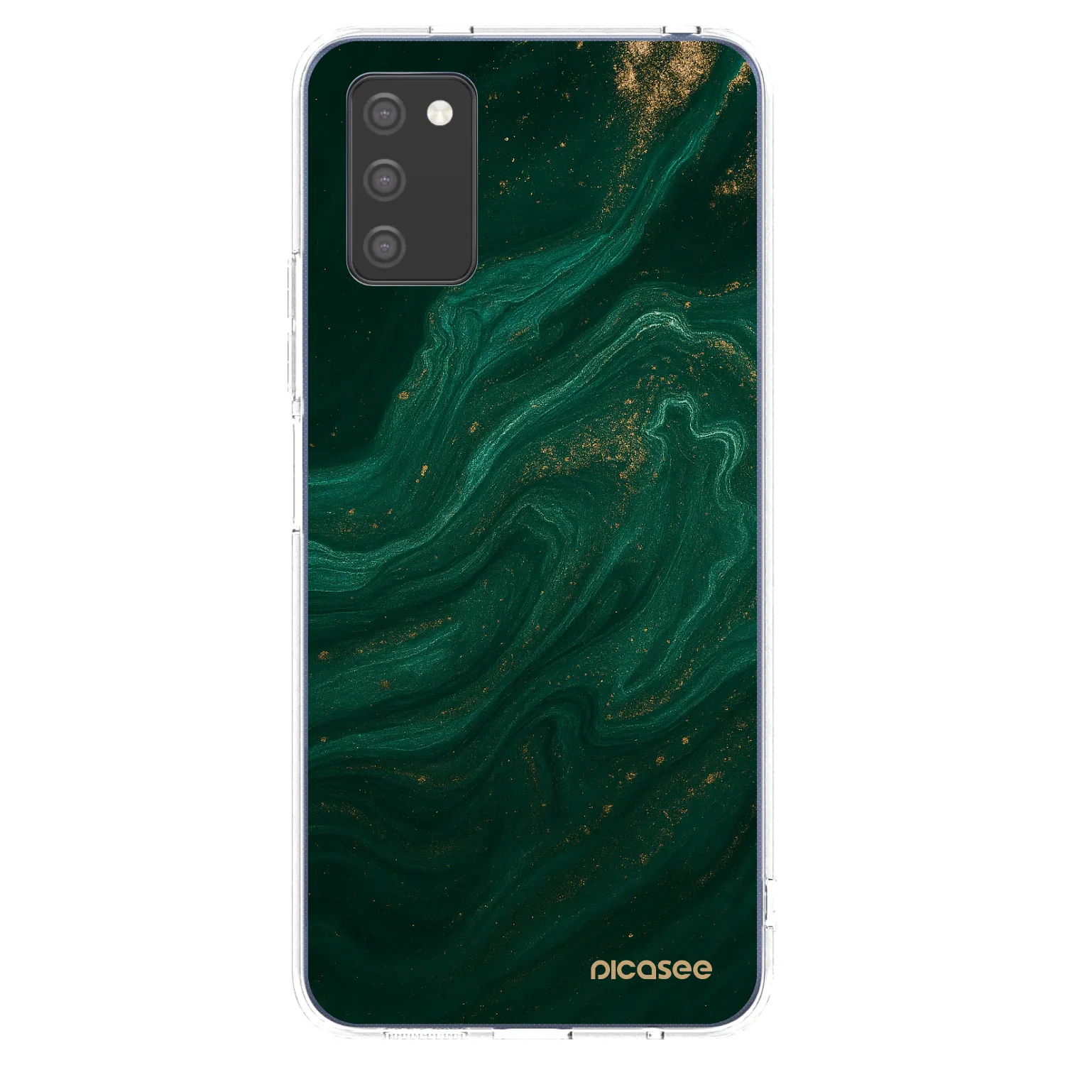 Picasee silikonski prozorni ovitek za Samsung Galaxy A03s A037G - Green