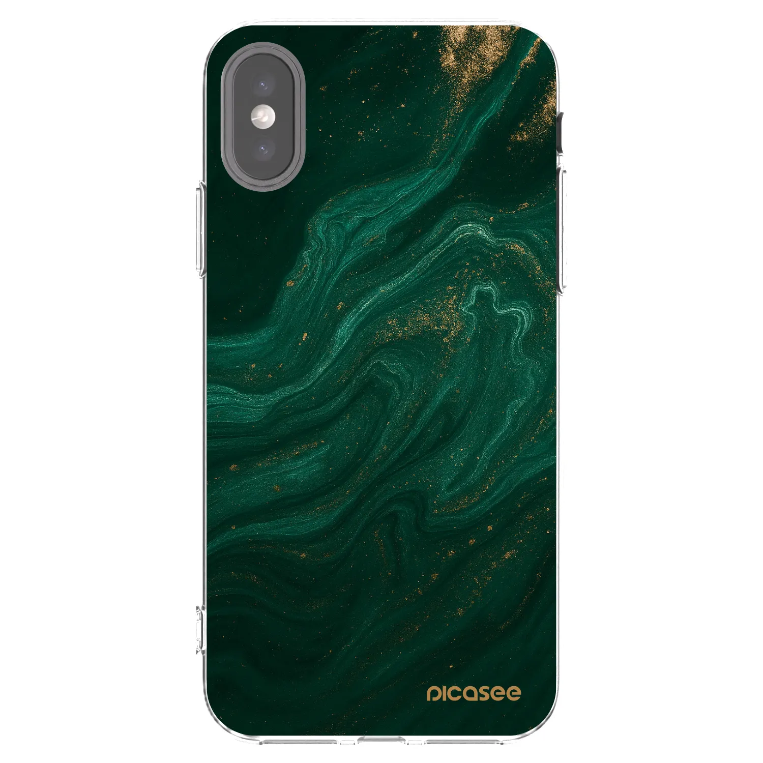 Picasee silikonski prozorni ovitek za Apple iPhone X/XS - Green