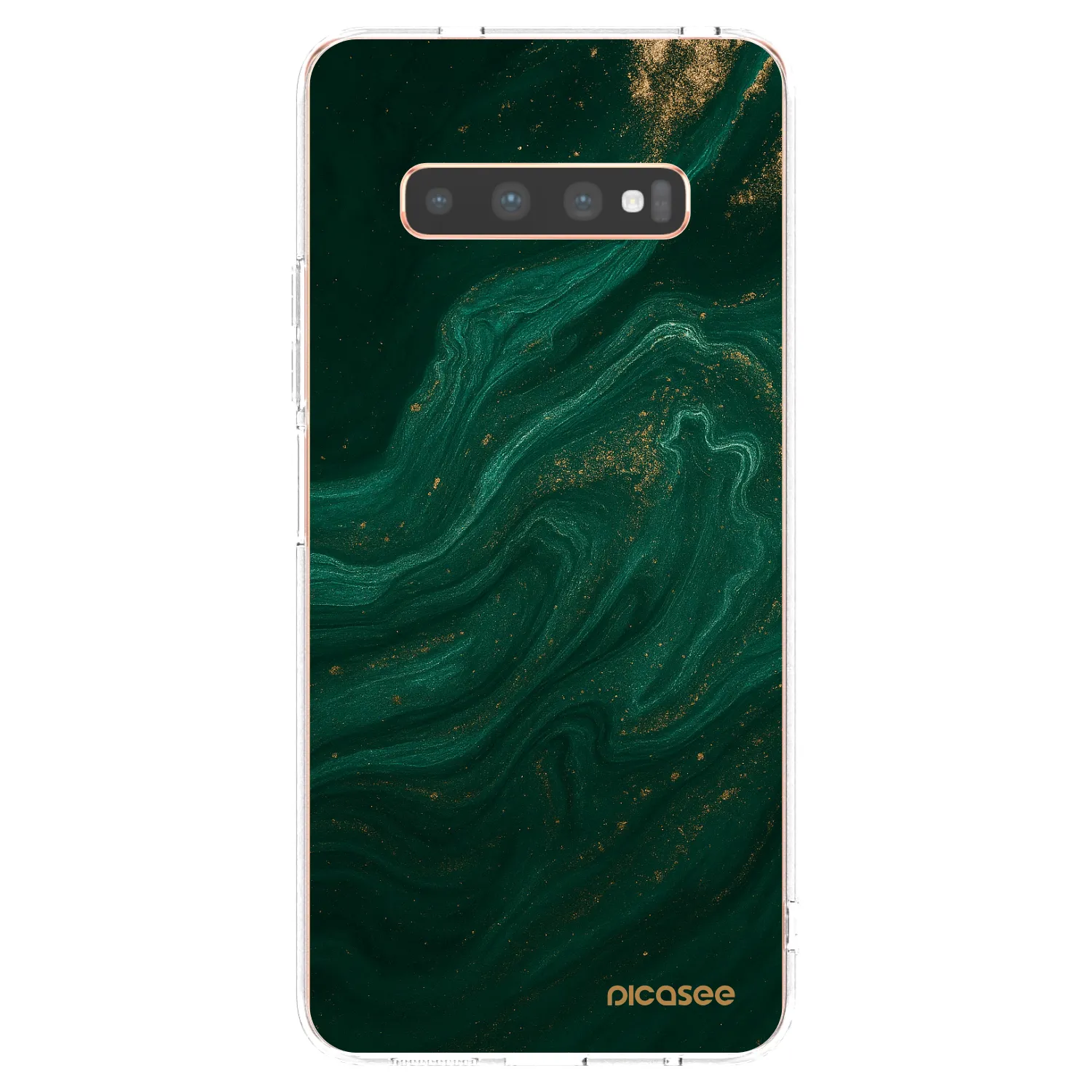 Picasee silikonski prozorni ovitek za Samsung Galaxy S10 Plus G975 - Green