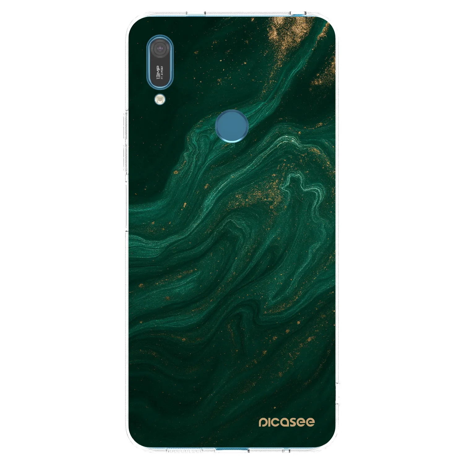 Picasee silikonski prozorni ovitek za Huawei Y7 2019 - Green