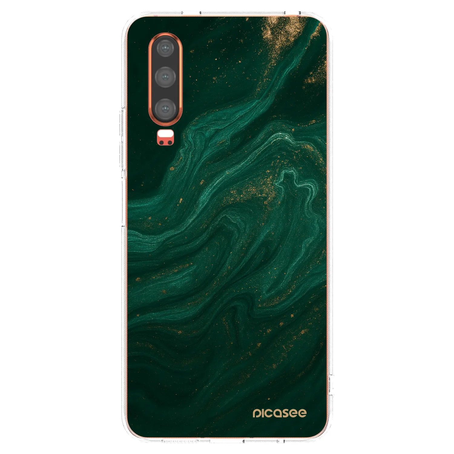 Picasee silikonski prozorni ovitek za Huawei P30 - Green