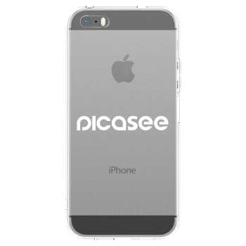 Picasee silikonski prozorni ovitek za Apple iPhone 5/5S/SE - Picasee - new logo - white