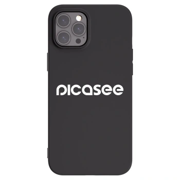 Picasee silikonski črni ovitek za Apple iPhone 12 Pro Max - Picasee - new logo - white
