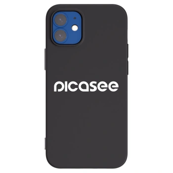 Picasee silikonski črni ovitek za Apple iPhone 12 mini - Picasee - new logo - white
