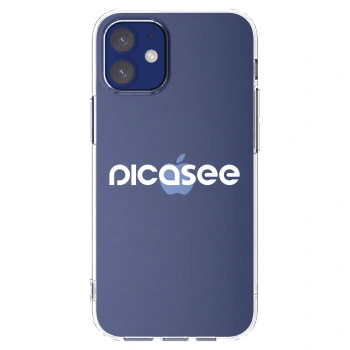 Picasee silikonski prozorni ovitek za Apple iPhone 12 mini - Picasee - new logo - white