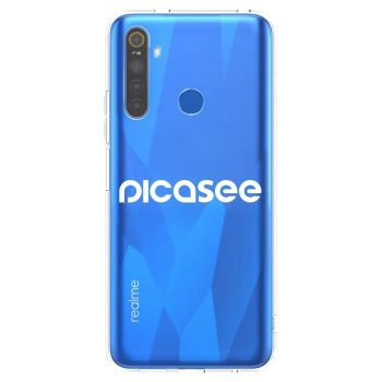Picasee silikonski prozorni ovitek za Realme 5 - Picasee - new logo - white