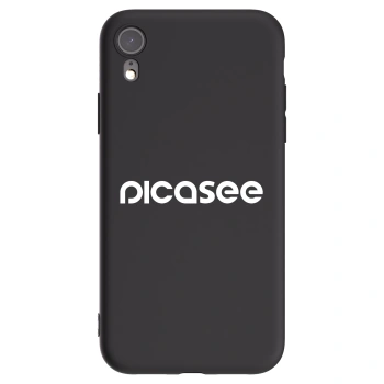 Picasee silikonski črni ovitek za Apple iPhone XR - Picasee - new logo - white