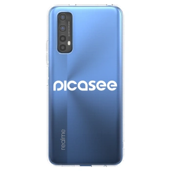 Picasee silikonski prozorni ovitek za Realme 7 - Picasee - new logo - white