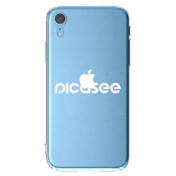 Picasee silikonski prozorni ovitek za Apple iPhone XR - Picasee - new logo - white