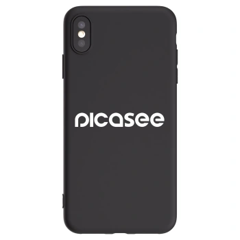 Picasee silikonski črni ovitek za Apple iPhone XS Max - Picasee - new logo - white