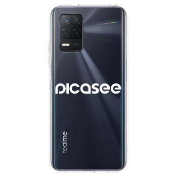 Picasee silikonski prozorni ovitek za Realme 8 5G - Picasee - new logo - white