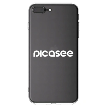Picasee silikonski prozorni ovitek za Apple iPhone 8 Plus - Picasee - new logo - white