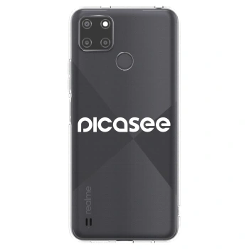Picasee silikonski prozorni ovitek za Realme C21Y - Picasee - new logo - white