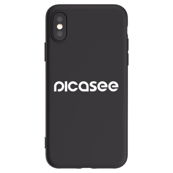 Picasee silikonski črni ovitek za Apple iPhone X/XS - Picasee - new logo - white