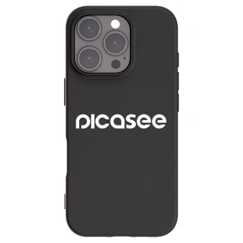 Picasee silikonski črni ovitek za Apple iPhone 16 Pro - Picasee - new logo - white