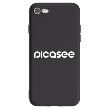 Picasee silikonski črni ovitek za Apple iPhone 8 - Picasee - new logo - white