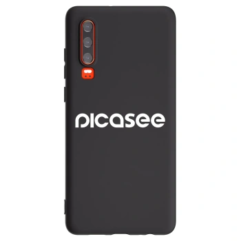 Picasee silikonski črni ovitek za Huawei P30 - Picasee - new logo - white