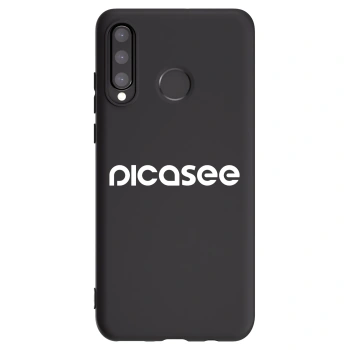 Picasee silikonski črni ovitek za Huawei P30 Lite - Picasee - new logo - white