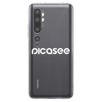 Picasee silikonski prozorni ovitek za Xiaomi Mi Note 10 (Pro) - Picasee - new logo - white