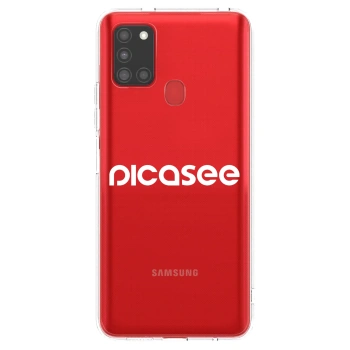 Picasee silikonski prozorni ovitek za Samsung Galaxy A21s - Picasee - new logo - white