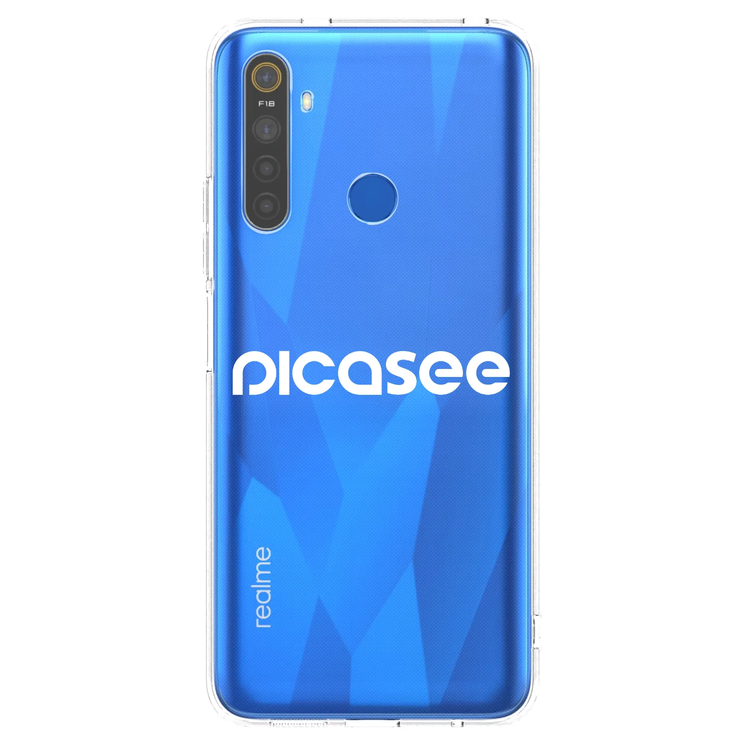 Picasee silikonski prozorni ovitek za Realme 5 - Picasee - new logo - white