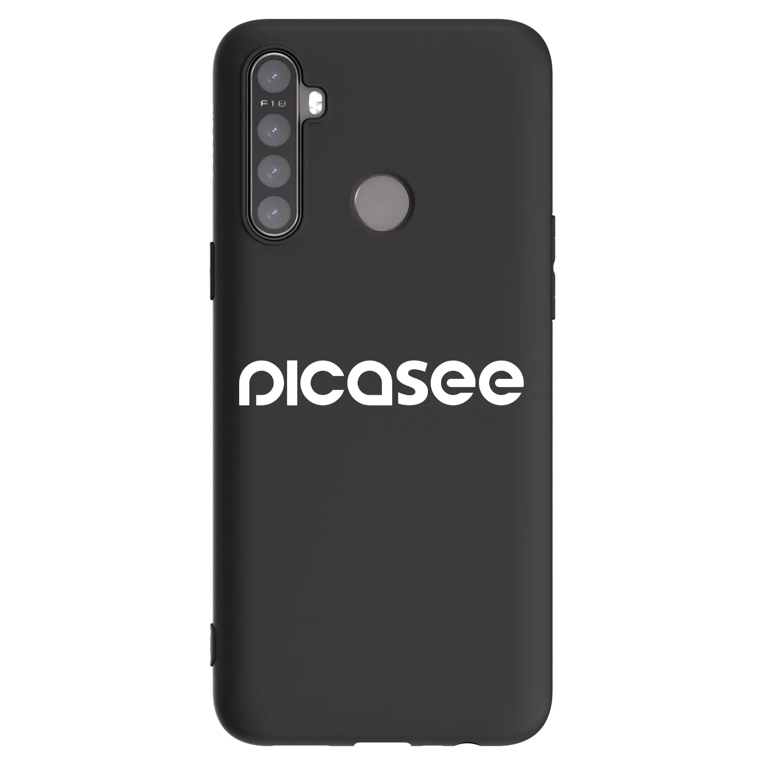 Picasee silikonski črni ovitek za Realme 5 - Picasee - new logo - white