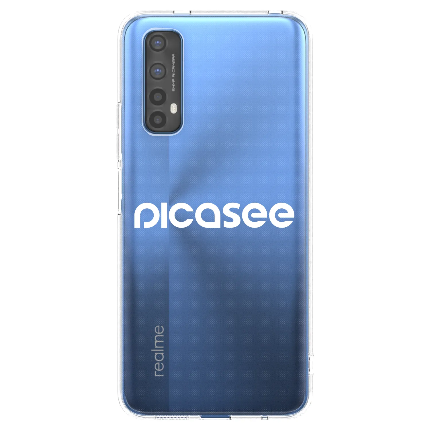 Picasee silikonski prozorni ovitek za Realme 7 - Picasee - new logo - white
