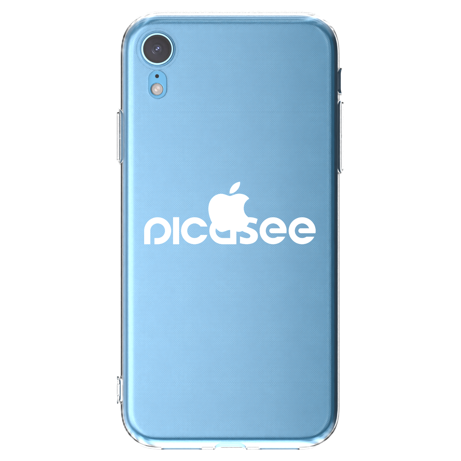 Picasee silikonski prozorni ovitek za Apple iPhone XR - Picasee - new logo - white