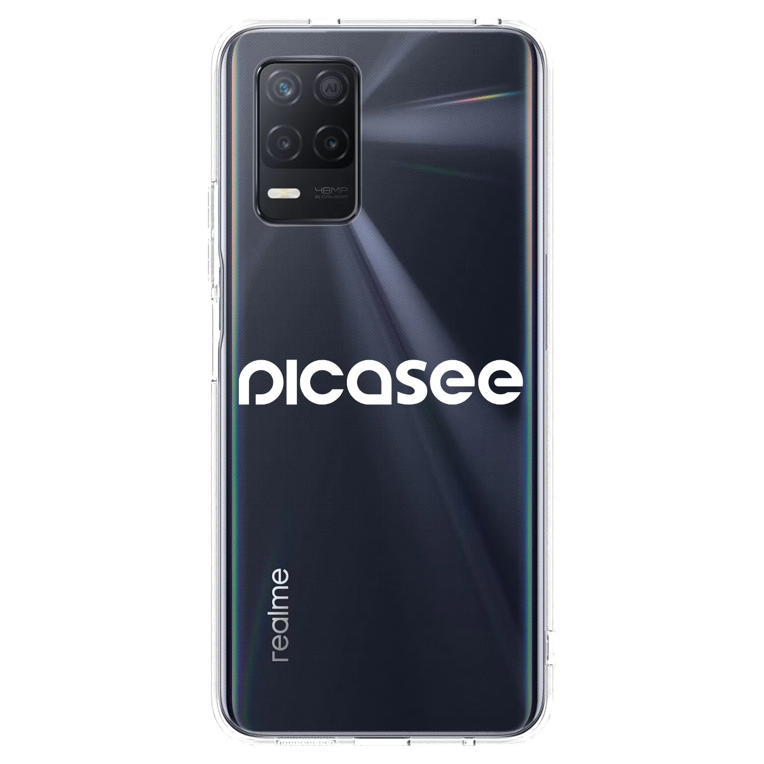 Picasee silikonski prozorni ovitek za Realme 8 5G - Picasee - new logo - white