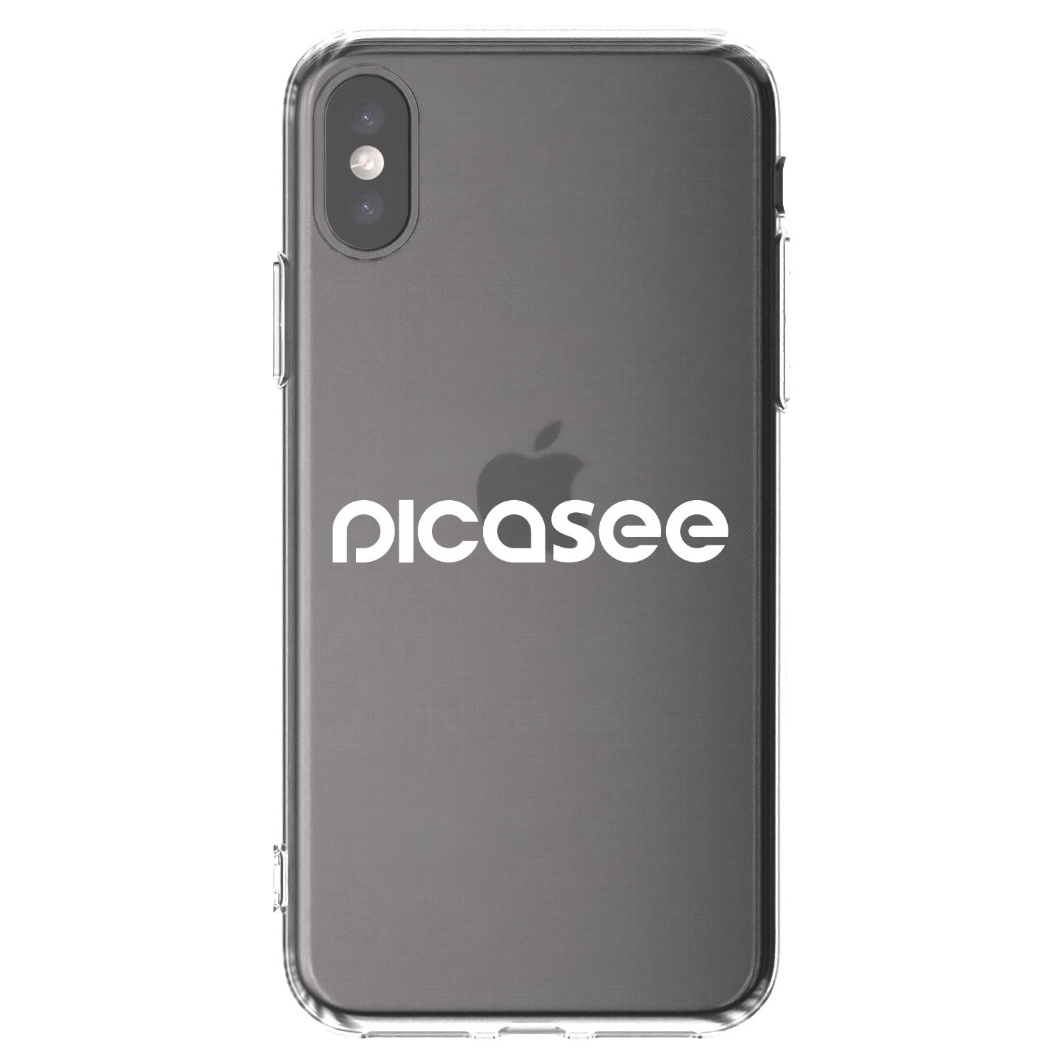 Picasee silikonski prozorni ovitek za Apple iPhone X/XS - Picasee - new logo - white