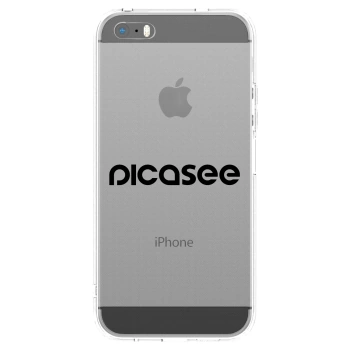 Picasee silikonski prozorni ovitek za Apple iPhone 5/5S/SE - Picasee - new logo - black