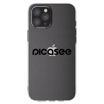 Picasee silikonski prozorni ovitek za Apple iPhone 12 Pro Max - Picasee - new logo - black