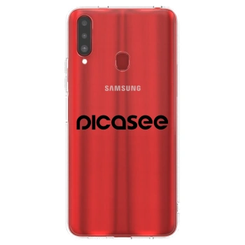 Picasee silikonski prozorni ovitek za Samsung Galaxy A20s - Picasee - new logo - black