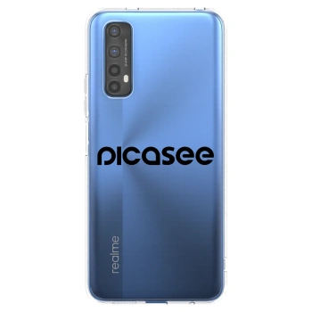 Picasee silikonski prozorni ovitek za Realme 7 - Picasee - new logo - black